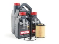 ES#2785026 - VR612VOILKT2 - Oil Service Kit - With ECS Magnetic Drain Plug - Includes Mann oil filter and Motul Specific 5w-40 oil - Assembled By ECS - Audi Volkswagen