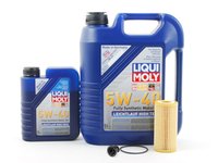 ES#2785314 - 06L115562KT8 - Oil Service Kit - Includes Hengst oil filter and Liqui Moly 5w-40 oil - Assembled By ECS - Audi Volkswagen