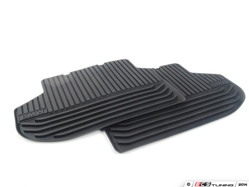 Genuine BMW 51472346785 F10 Rear All Weather Rubber Floor Mats Black (51472346785)
