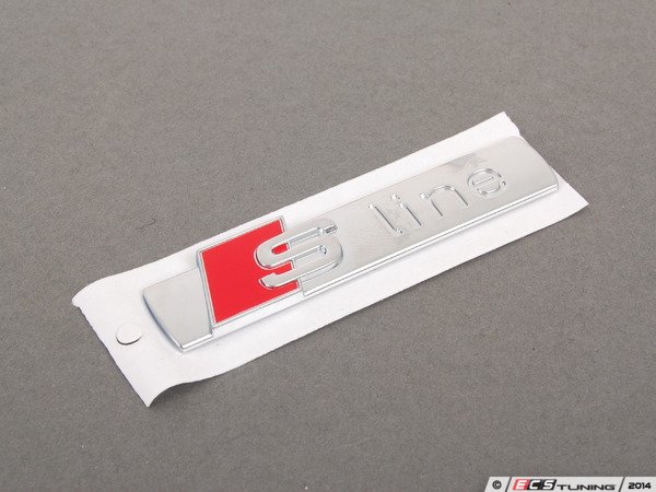 Genuine Volkswagen Audi - 8n0853601a - 's-line' Emblem - Chrome Red 