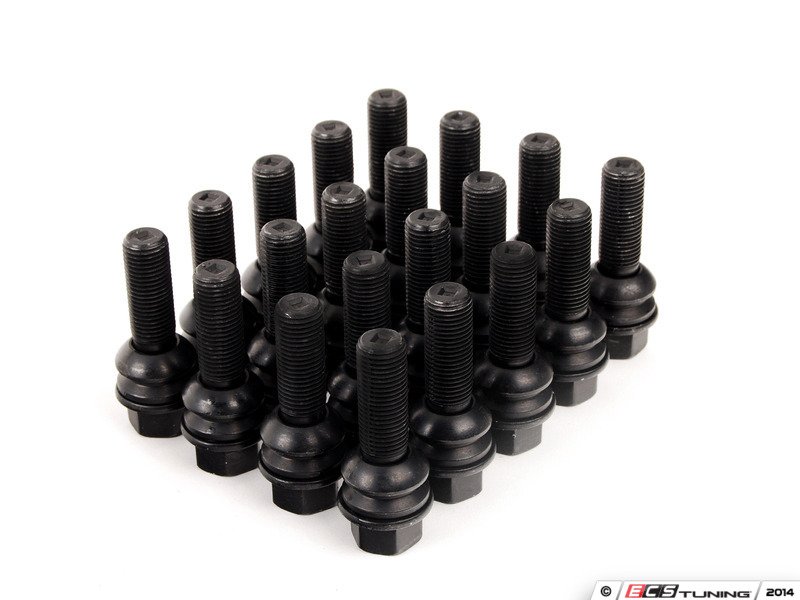 ECS PS19D37KT1 Black StockLength Lug Bolts Set Of 20