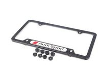 ES#1834184 - 8K0071801A - Audi Sport License Plate Frame - Carbon Fiber - Carbon Fiber plate frame featuring the Audi Sport logo - Genuine Volkswagen Audi - Audi