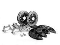 ES#6282 - b6b7s4rbcw2pxs - Rear Big Brake Kit - Stage 2 - 2-Piece Cross-Drilled & Slotted Rotors (300x22) - Upgrade to the stopping power of the Audi S4 - Assembled By ECS - Audi