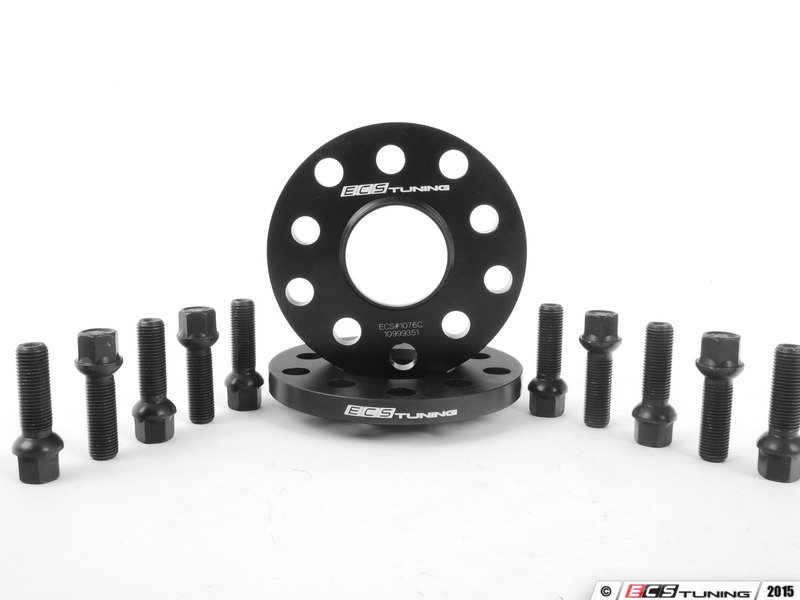 ECS ECS1076ECSWBKT ECS Wheel Spacer And Bolt Kit 12.5mm With Black Ball Seat Bolts