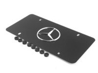 ES#1829227 - Q6880059 - License Plate Frame - Marque Plate With Star Logo (Black Powder Coat/Stainless Steel) - Genuine Mercedes Benz - Mercedes Benz