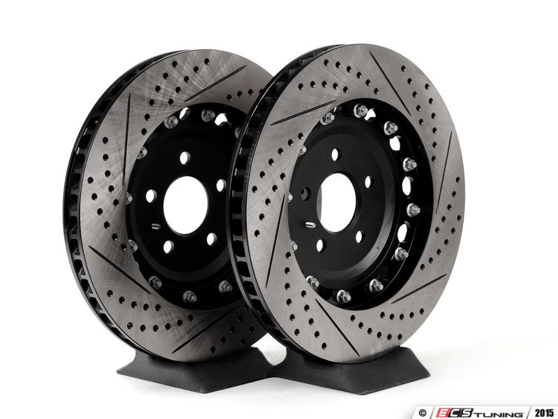 SHW Performance Cross-Drilled Lightweight Left Rear Brake Rotors - Audi RS4 4.2L 07-08