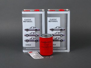 ES#2549960 - 93010776401KT1 - Premium Oil Service Kit - Complete oil change kit with Porsche Classic 10W-60 oil - Genuine Porsche - Porsche