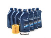 ES#250700 - N54OCI - Genuine BMW Oil Change Kit / Inspection I - Includes seven quarts of BMW synthetic engine oil, Hengst oil filter - Assembled By ECS - BMW