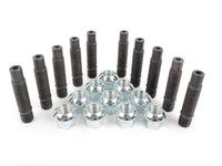 ES#2817094 - 001467ecs01KT6 - 56mm Lug Stud Conversion Kit - Set of 10 - Make wheel changes faster and easier - Includes studs and nuts for two wheels - ECS - Volkswagen Porsche