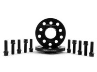 ES#2748193 - ECS10157KTWB1 - ECS Wheel Spacer & Bolt Kit - 15mm With Black Ball Seat Bolts - Includes everything you need to install spacers on two wheels - ECS - Audi Volkswagen