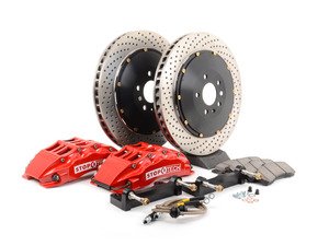 ES#3117744 - 83.114.6800.72 - StopTech Front Big Brake Kit (380x32) - Featuring Red 6 piston calipers, 2-Piece Drilled Rotors, stainless brake lines and Street performance brake pads - StopTech - Audi