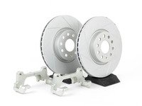 ES#241012 - 1K0698002 - Front Big Brake Kit - ECS GEOMET Slotted Rotors (312x25) - Upgrade from 288mm to 312mm rotors from the Jetta GLI. Reuses factory calipers, pads, and hardware! - ECS - Volkswagen