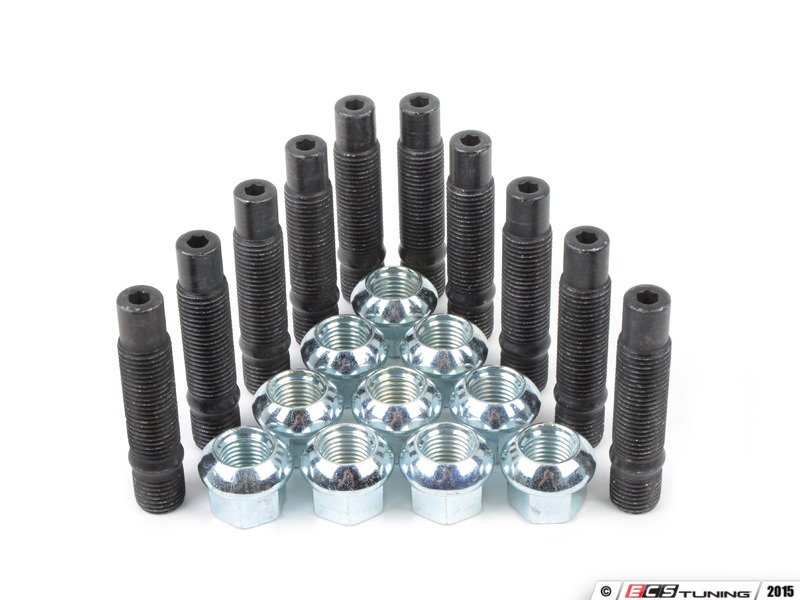 ESPlus 20pc M14x1.5 Wheel Stud Conversion Kit – Black, Rust-Resistant, For VW Jetta/Passat/Tiguan