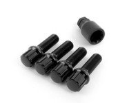 ES#2795754 - 003901ECS38BB - Ball Seat Locking Wheel Bolt Kit - Black zinc coated wheel lock bolts made specifically for OE wheels. M14x1.5x38mm - ECS - Audi Volkswagen