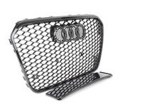 ES#2823045 - 010828ECS02A - RS6 Mesh Style Grille - Gloss Black Mesh With Gloss Black Frame - Add a sleek new look to your front end with this gloss black mesh grille - ECS - Audi