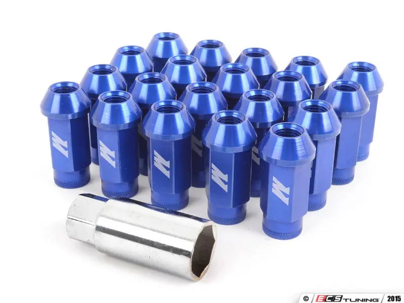 Blue MMLG-15-LOCKBL M12 x 1.5 Mishimoto Aluminum Locking Lug Nuts 