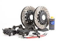 ES#2842149 - 001121ecs02KT1 - Front CSL Big Brake Kit (345x28) - Upgrade to ECS 2-piece E46 M3 CSL rotors for increased brake torque and thermal capacity. Includes brand new calipers; add your preference of brake pad for a complete upgrade. - ECS - BMW