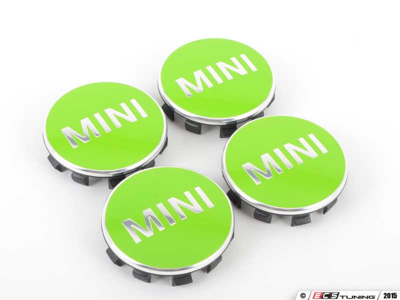 Genuine MINI 36132354150 MINI Wheel Center Cap Green Set of Four