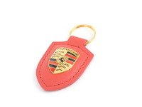 ES#2748396 - WAP0500920E - Red Crested Key Fob - Key ring to organize all of your keys, while showing Zuffenhausen pride - Genuine Porsche - Porsche