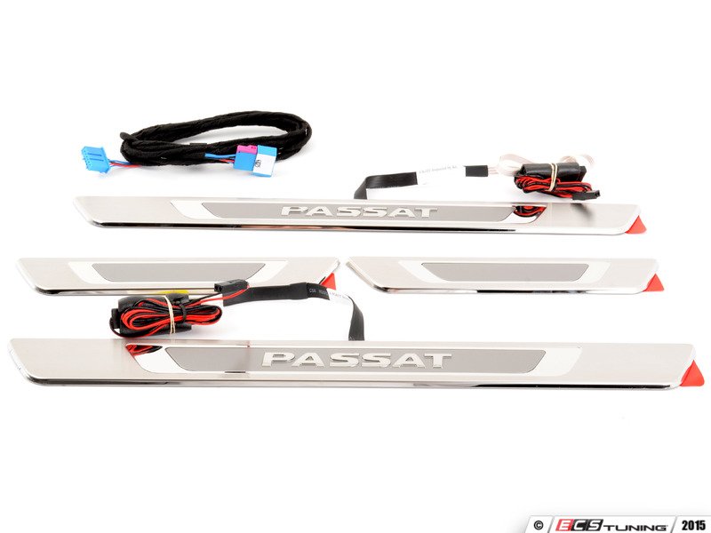 Genuine Volkswagen Audi 561071300 Illuminated Door Sill Set Brushed Stainless Steel (561