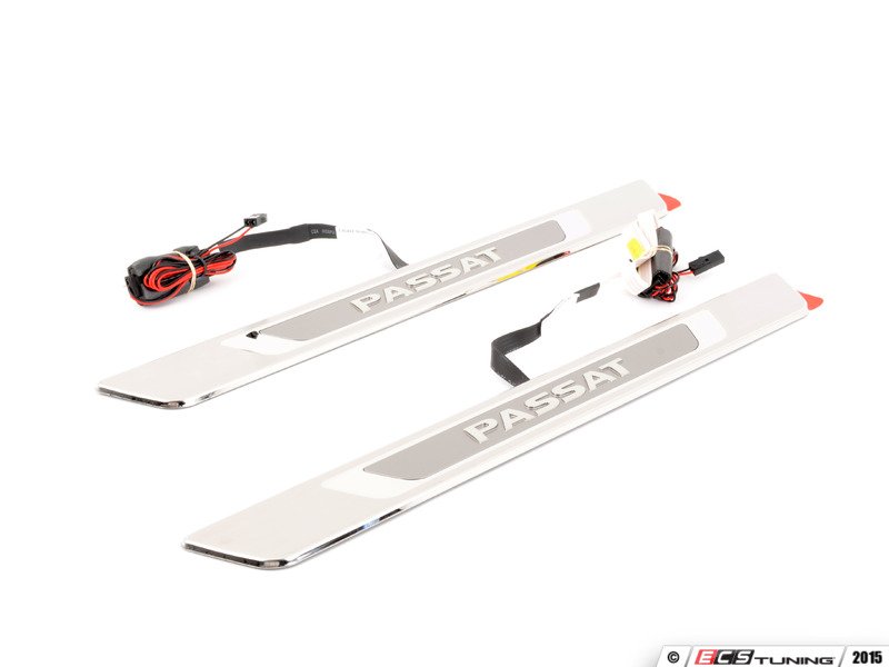 Genuine Volkswagen Audi 561071300 Illuminated Door Sill Set Brushed Stainless Steel (561
