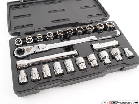 ES#2943742 - KDT893823 - GearWrench 23 Piece Thru-hole Ratcheting wrench Set - Thru hole socket set is great for struts and other applications requiring open center. - Gear Wrench - Audi BMW Volkswagen Mercedes Benz MINI Porsche