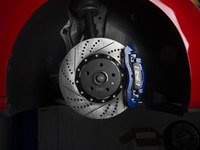 ES#2972926 - 011149ECS01-01KT - Front Big Brake Kit - ECS 2-Piece Cross-Drilled & Slotted Rotors (345x30) - BLUE Calipers -- Upgrade your stopping power with R model front brakes! - Assembled By ECS - Volkswagen