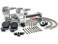 ES#2732116 - 23444 - Viair 444C Dual Pack Compressor - 200 PSI - Chrome - Two 12v compressors with a duty cycle of 100% & 200psi max pressure - Air Lift - Audi BMW Volkswagen