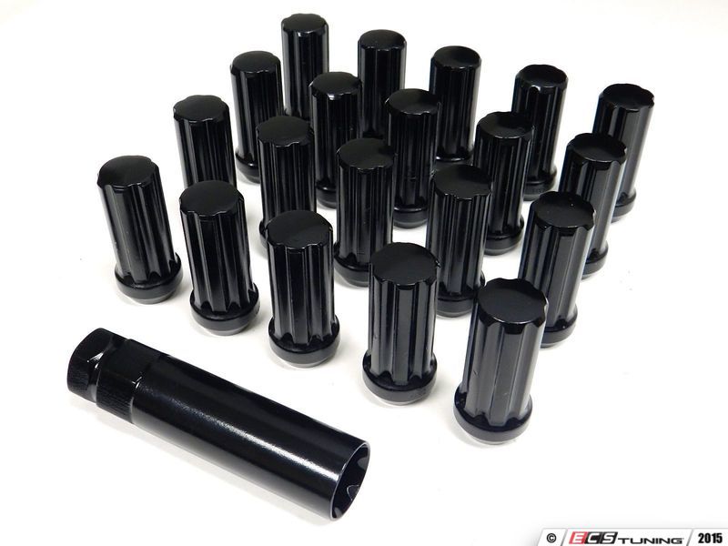 VMS Racing lge3809lbkKT 2" Acorn Spline Lug Nut set of 20 Black