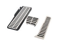 ES#3028606 - 017100BRP01A01 - Brushed Stainless Pedal Set w/ Dead Pedal - Automatic/DSG - Three piece brushed stainless steel pedal set to personalize your interior, includes matching dead pedal - ECS - Volkswagen