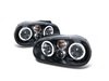ES#3021491 - LHPGLF99JMTM - Projector Headlight Set - Black - With fog lights and angel eyes - Spec-D Tuning - Volkswagen