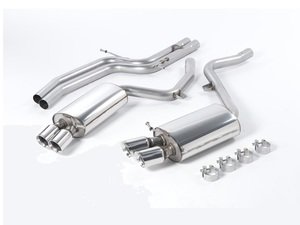 ES#2827332 - SSXAU190 - Cat-Back Exhaust System - Non-Resonated - 2.36" stainless steel with quad GT 80mm polished tips - Milltek Sport - Audi