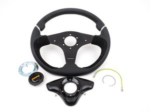 ES#3027172 - NER35BK0B - MOMO Nero Steering Wheel - Black - 350mm - Customize your driving experience with this fine leather steering wheel - MOMO - Audi BMW Volkswagen Mercedes Benz MINI Porsche