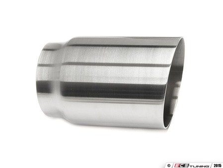 ES#3508494 - EX-91-71WBR - 3.5" Weld On Exhaust Tip - Brushed - Stainless Steel exhaust tip featuring weld on attachment. 3" Inlet / 3.5" Signle Wall, Slant Cut Outlet - 42 Draft Designs - Audi BMW Volkswagen