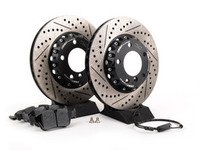 ES#3046852 - 011505ECS01KT1 - Performance Front Brake Service Kit - Featuring front ECS 2-piece cross drilled and slotted rotors and Hawk HPS pads - Assembled By ECS - BMW