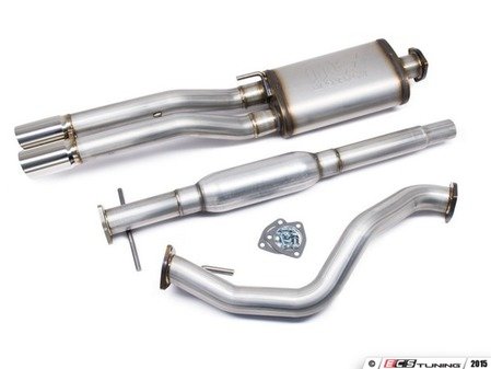 ES#3081200 - 8586503 - 2.5" Slip Fit Cat-Back Exhaust System - Non-Resonated - 2.5" stainless steel with dual 3" polished stainless tips - 42 Draft Designs - Volkswagen