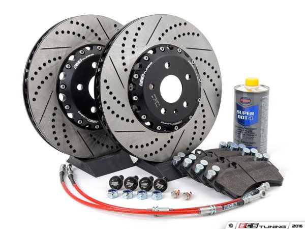 FRONT Performance Cross Drilled Slotted Brake Disc Rotors TB3185