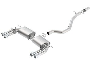 ES#3102520 - 140631 - Performance Cat-Back Exhaust System - 3.00" split into two 2.25" stainless steel with quad 3.50" polished stainless tips - Borla - Audi