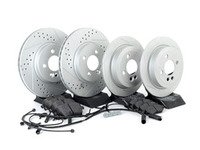 ES#2598393 - 34116774986SLKT1 - Performance Front & Rear Brake Service Kit - Featuring ECS GEOMET Slotted rotors and Hawk HPS pads - Assembled By ECS - MINI