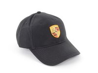 ES#2148155 - WAP0800050C - Porsche Crest Baseball Cap - Black - Adjustable strap closure - Genuine Porsche - Porsche