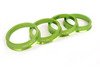 ES#3103523 - c6655710alKT - Aluminum Hub Centric Rings - Set Of Four - Includes 66.56mm to 57.1mm aluminum, CNC-machined hub centric rings for proper fitment - Green - Taper Pro - Audi BMW Volkswagen