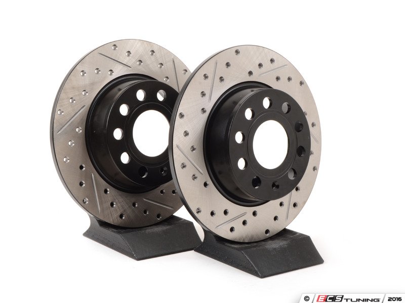 StopTech 127.33131KT Rear CrossDrilled & Slotted Rotors Pair