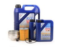 ES#3138744 - 009390ECS06KT1 - Oil Service Kit - With Magnetic Drain Plug Polished Aluminum Oil Filter Housing - Featuring polished billet aluminum filter housing! Includes Mann oil filter and Liqui Moly 5w-40 oil - Assembled By ECS - Volkswagen