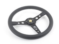 ES#3032761 - PR035BK2Black - MOMO Prototipo Steering Wheel - Black Spoke 350mm - Customize your driving experience with this fine leather steering wheel - MOMO - Audi BMW Volkswagen Mercedes Benz MINI Porsche