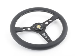 ES#3032761 - PR035BK2Black - MOMO Prototipo Steering Wheel - Black Spoke 350mm - Customize your driving experience with this fine leather steering wheel - MOMO - Audi BMW Volkswagen Mercedes Benz MINI Porsche