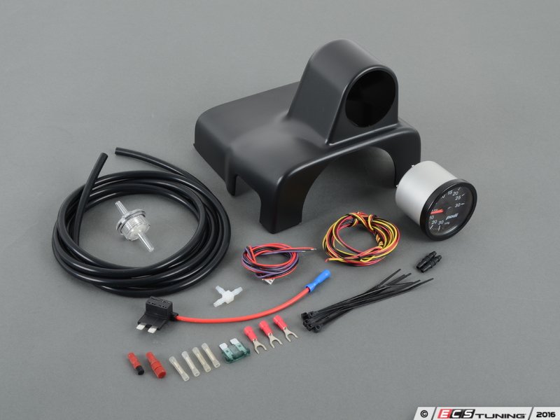 Podi SP0MBIW Podi Mechanical Boost Gauge Kit Red Needle White