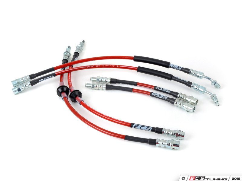 ECS 002562ecsKT2 ExactFit Stainless Steel Brake Lines Complete Kit