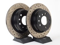 ES#3033114 - 34211156668CDS - Cross-Drilled & Slotted Brake Rotors - Rear - This design removes performance robbing outgas and material dust caused by braking - StopTech - BMW