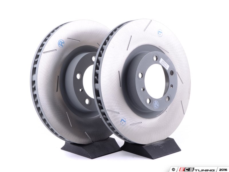 Genuine Porsche 97035140300KT Original Front Slotted Brake Rotors Pair 14.17 IN (360MM)