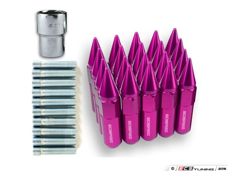 Sickspeed 20PNKsPKWSCAALCK Locking Spike Lugs Nuts With Stud Conversion Pink (NO LONGER